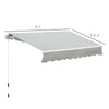8' x 7' Patio Manual Retractable Awning Outdoor Patio Sun Shade w/ Crank Handle Deck Window Cover  Gray