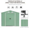 7' x 4' Outdoor Storage Shed, Garden Tool House with Foundation, Vents & Sliding Doors for Backyard Patio Lawn, Light Green