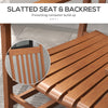 Wooden Rocking Chair Set, Outdoor Rocker Chairs w/ Curved Armrests, Slatted Seat & Backrest for Garden, Porch, Supports Up to 352 lbs., Teak