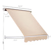 6' Drop Arm Manual Retractable Patio Sun Window Awning with UV & Sun Protection & Included Hardware  Cream