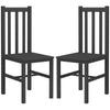 Farmhouse Dining Table Chairs, Set of 2 Pine Wood Kitchen Table Chairs with Slat Back for Living Room, Bedroom, Black
