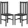 Farmhouse Dining Table Chairs, Set of 2 Pine Wood Kitchen Table Chairs with Slat Back for Living Room, Bedroom, Black