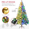 7.5' Artificial Snow Christmas Trees with Frosted Branches, Warm White or Colorful LED Lights, Steel Base