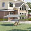 Outdoor Dog Kennel Galvanized Steel Fence with Cover Secure Lock Mesh Sidewalls for Backyard 13' x 13' x 7.5'