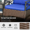 3 Piece Rocking Wicker Bistro Set, Outdoor Patio Furniture Set with 2 Porch Rocker Chairs, Cushions, 2-Tier Coffee Table for Garden