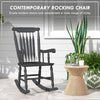Porch Rocker Chair, 350 lbs. Wooden Outdoor Rocking Chair with High Back for Garden, Patio, Balcony, Black