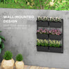3-Tier Wall Planter Hanging with 6 Pots, Wall Mounted Planter Holder with Water Drainages for Flowers, Vegetable, Black