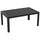 Outdoor Coffee Table, Rectangular Patio Side Table with Steel Frame and Slat Tabletop for Garden, Balcony, Black