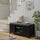 Modern Shoe Storage Bench, Entry Way Bench with Cushion, 2 Sliding Doors, Storage Ottoman Bench, Holds 10 Pairs, Black
