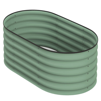 3.4 x 2 x 1.4ft Galvanized Raised Garden Bed Kit, Metal Planter Box with Safety Edging, Green