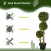35.5" Artificial Boxwood 3 Ball Boxwood Tree for Home Decor Indoor & Outdoor Fake Plants Artificial Tree in Pot, Light Green