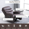 Manual Heated Massage Recliner, Padding Single Sofa with Heat and Remote Control, 8 Massaging Points, Storage Pockets, PU Leather, Brown