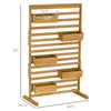Outdoor Plant Stand with 5 Hanging Flower Boxes for Climbing Plants, Freestanding Wooden Lattice for Patio, Porch