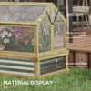 Raised Garden Flower Bed Kit with Greenhouse, Wooden Cold Frame Planter, 35.5" x 31.5" x 36", Natural