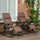 Outdoor Foldable Rocking Chair Sets, Reclining Zero Gravity Lounge Rocker w/ Pillow, Cup & Phone Holder, Brown