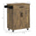 Kitchen Island Cart Rolling Trolley Cart with Drawer, Storage Cabinet & Towel Rack, Rustic Brown