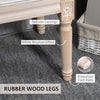 32" Linen Upholstered Bedroom Bench, French End of Bed Bench with Thick Padded Cushion and Wooden Legs, Cream White