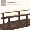 7' Garden Bridge Wooden Footbridge for Backyard Ponds, Creeks, Streams, Strained Finish