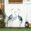 Set of 2 Garden Sculptures Crane Garden Statues for Lawn Patio Backyard Decoration, 28.5"-29", Blue
