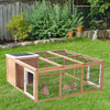 Rabbit Hutch Bunny Cage Indoor Outdoor with Openable Main House, Waterproof Rabbit House, for Small Animals with Ventilation Doors, Natural