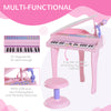 Musical Kids Electronic Keyboard 37 Key Piano Kids Miniature Digital Piano with Microphone - Pink
