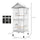 Wrought Metal Bird Cage Feeder with Rolling Stand Perches Food Containers Doors Wheels 67" H, White