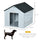 Pet House Water Resistant Puppy Shelter with Door for Indoor Outdoor, Easy to Assemble, for Small/Medium Dogs, Gray