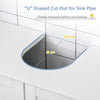 Bathroom Vanities, Bathroom Sink Cabinets with U-Shape Cut-Out and Adjustable Internal Shelf, White