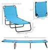 Portable Outdoor Sun Lounger, Lightweight Folding Chaise Lounge Chair w/ 5-Position Adjustable Backrest for Beach, Poolside and Patio