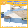 Wooden Sandbox for 3-7 Years, 85" x 85" x 25", Blue