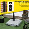Patio Umbrella Base with Wheels, 53lbs Water or 66lbs Sand Filled, Heavy Duty Outdoor Umbrella Stand Holder, Gray