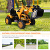 6V Toy Tractor Electric Kids Ride On Toy Digger Construction Excavator Tractor Vehicle Digger Toy Moving Forward Backward, Yellow/Black