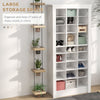 58" Shoe Storage Cabinet with Adjustable Shelves for 27 Pairs, Narrow Shoe Organizer for Entryway, Hallway, White