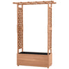 Wood Planter Box with Trellis, Hanging Roof for Climbing Plants, 70.75" Outdoor Raised Garden Bed with Drain Hole