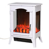 23" Electric Freestanding Fireplace, Fireplace Stove with Realistic LED Flames and Logs and Overheating Protection, 750W/1500W, White