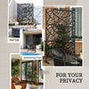 6.5FT Metal Outdoor Privacy Panels, Outdoor Room Divider with Stand and Ground Stakes, for Garden,  Messy Branch Style