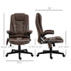 6 Point Vibrating Heated Massage Office Chair, Linen High Back Office Desk Chair, Reclining Backrest, Padded Armrests & Remote, Coffee