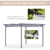 11.5' x 11.5' Retractable Patio Gazebo Pergola with UV Resistant Outdoor Canopy & Strong Steel Frame, Gray