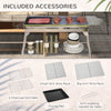 Charcoal Barbecue Grill, Stainless Steel Portable Folding Charcoal BBQ Grill, Stainless Steel Camp Picnic Cooker, Silver