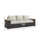 3-Seat Patio Sofa with Cushions, PE Rattan Outdoor Couch with Wood Grain Wide Armrests for Porch, Sunroom, Garden, Poolside, Beige