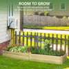 96" x 24" x 10" Wooden Raised Garden Bed with 2 Planter Boxes and Non-woven Fabric Liner for Patio, Natural
