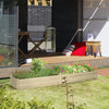 96" x 24" x 10" Wooden Raised Garden Bed with 2 Planter Boxes and Non-woven Fabric Liner for Patio, Natural