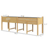 Wooden Raised Garden Bed, Large Elevated Planter Box with Legs, Bed Liner and Drain Holes, 7.4' x 1.8' x 2.6'