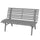 Outdoor Bench Patio Bench, Aluminum Lightweight Park Bench with Slatted Seat for Lawn, Park, Deck, Gray