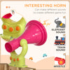 4-in-1 Wooden Swing Set with Swing, Slide, Horn, Steering Wheel, Red