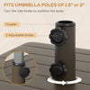 3-in-1 Outdoor Umbrella Base with Wheels and Handles, End Table, Flower Box Planter with Hole, 175 lbs. Capacity, Brown