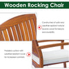 Outdoor Rocking Chair with Cushion, Acacia Wood Patio Rocker for Backyard, Patio, Home, Teak Tone