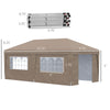 19' x 10' Pop Up Canopy with Sidewalls, Height Adjustable Large Party Tent with Leg Weight Bags, 2 Doors and Wheeled Carry Bag