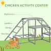 Chicken Roost Toys for Chickens Hens, Coop Accessories with Wood Stand, Ladder Platforms, for 10-15 Chickens