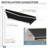 10' x 8' Electric Awning, Retractable Awning, UV Protectio with Remote Controller and Manual Crank Handle for Deck